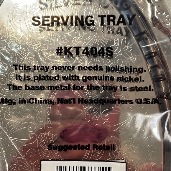 NWT SterlingCraft oval etched serving tray - Picture 8 of 9